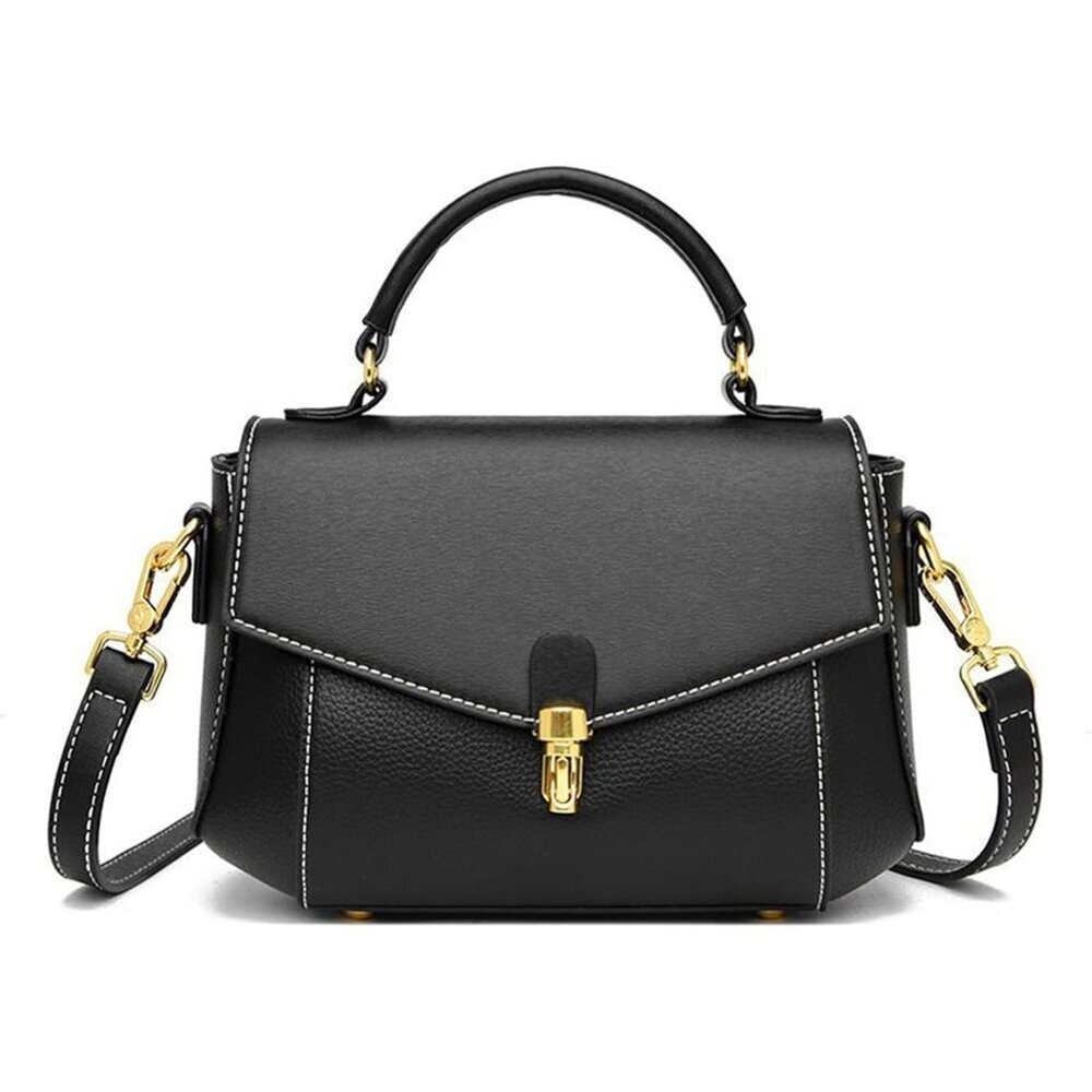 Leather Crossbody Bag For Women Roomy Organizer Removable Straps